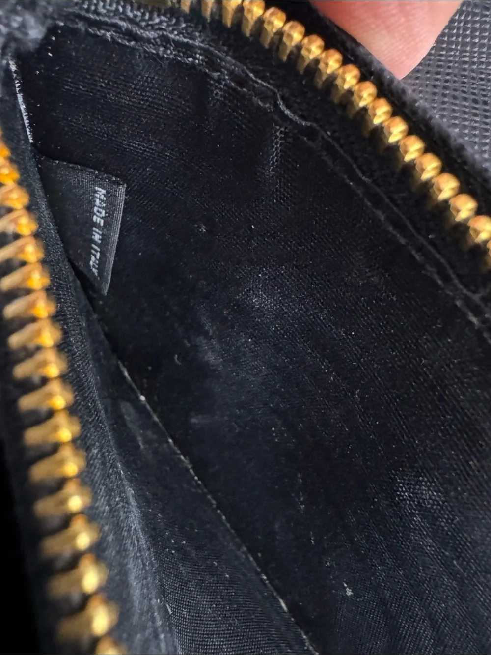 Prada Black Saffiano Leather Wallet with Gold Logo